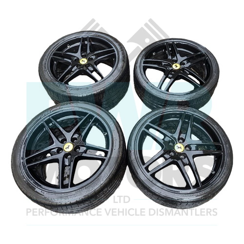Ferrari F430 Alloy Wheels & Tyres Set Genuine Black
